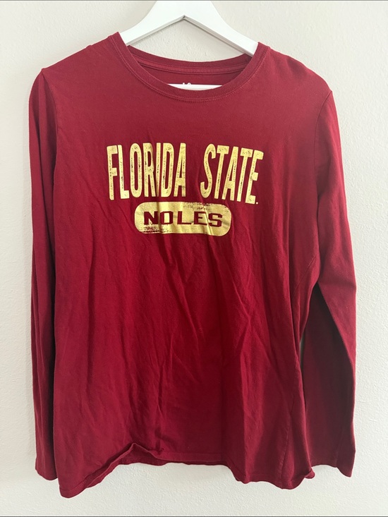 Tops - Florida State Noles Distressed Long Sleeve Tee - Garnet & Gold [067]
